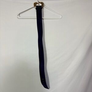 The Limited Genuine Leather Dark Purple Belt w/ Gold Ornate Buckle